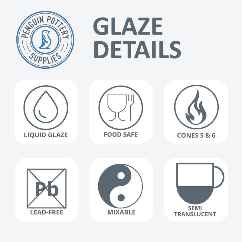 Penguin Pottery - Celadon Series - Indigo Gloss. Mid Fire Glaze for Clay, Pottery Glaze, Cone 5 and Cone 6 - Ceramic Glaze for Pottery (1 Pint | 16 oz | 473 ml) - Image 3